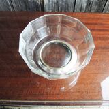 Vintage glass and metal Art Deco salad bowl