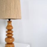 Wooden lamp with rope shade 1970