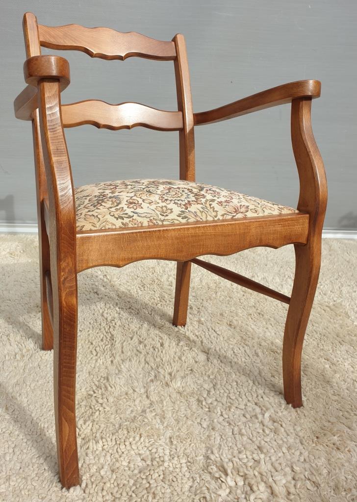 Fauteuil bridge de bureau assise tapisserie vintage 1950