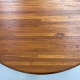 Round Dining Table in Solid Teak, 1970s
