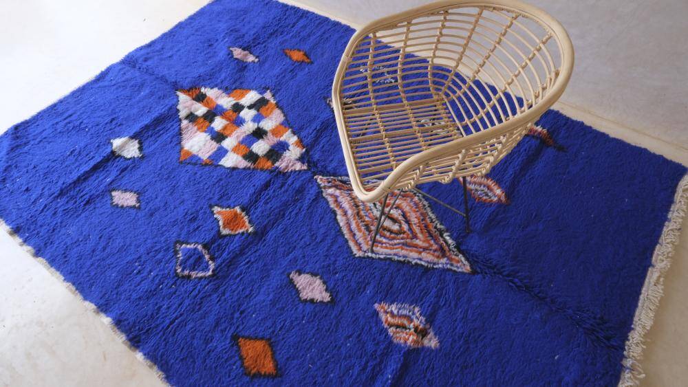 Tapis Marocain Bleu - 295 x 206 cm