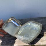 Acorn silver metal butter dish
