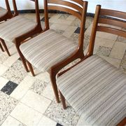 Set of 4 Scandinavian Modern teak dining chairs, Denmark 1960s