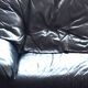 Gerard Guermonprez black leather sofa, cocooning sofa