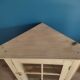 Glass corner showcase cabinet solid wood aero-gum patinated