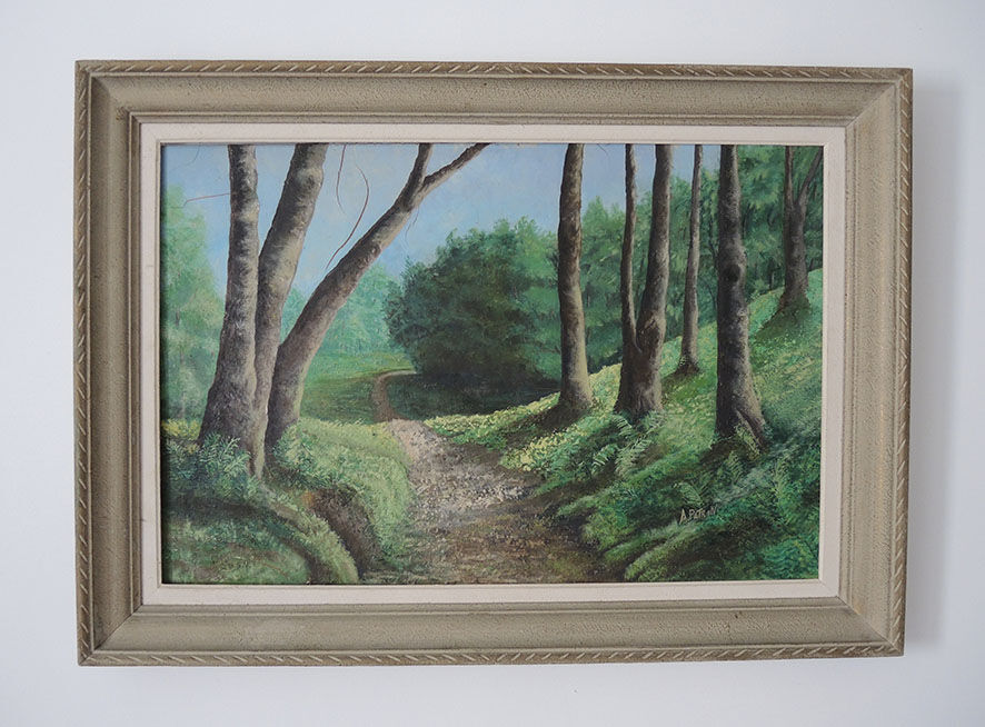Old oil on wood painting signed and framed