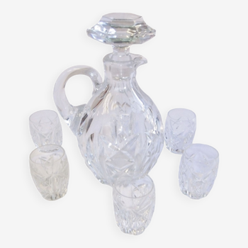 Bohemian crystal liqueur service Baccarat st Louis carafe carafon glass decanter