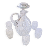 Bohemian crystal liqueur service Baccarat st Louis carafe carafon glass decanter