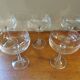 Set of 5 vintage crystal champagne glasses