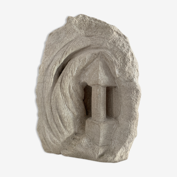 White stone lamp by Arsène Galisson