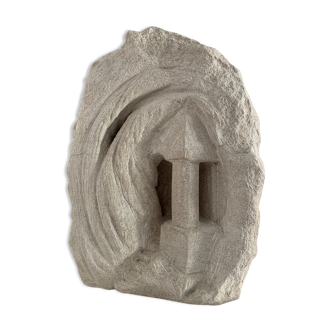 White stone lamp by Arsène Galisson