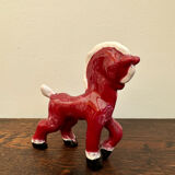 Small retro red horse from the 40s made in England/ceramic