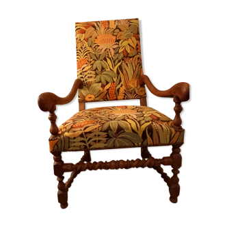 Louis XIV period walnut armchair Late 18th Century