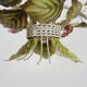 Painted metal chandelier decorated with pink and foliage with 5 lights. Year 80 90