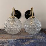 Pair of globe wall lights