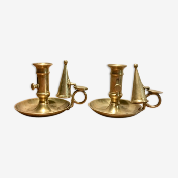 Pair of brass candlesticks