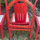4 chaises bois rouge Baumann Argos