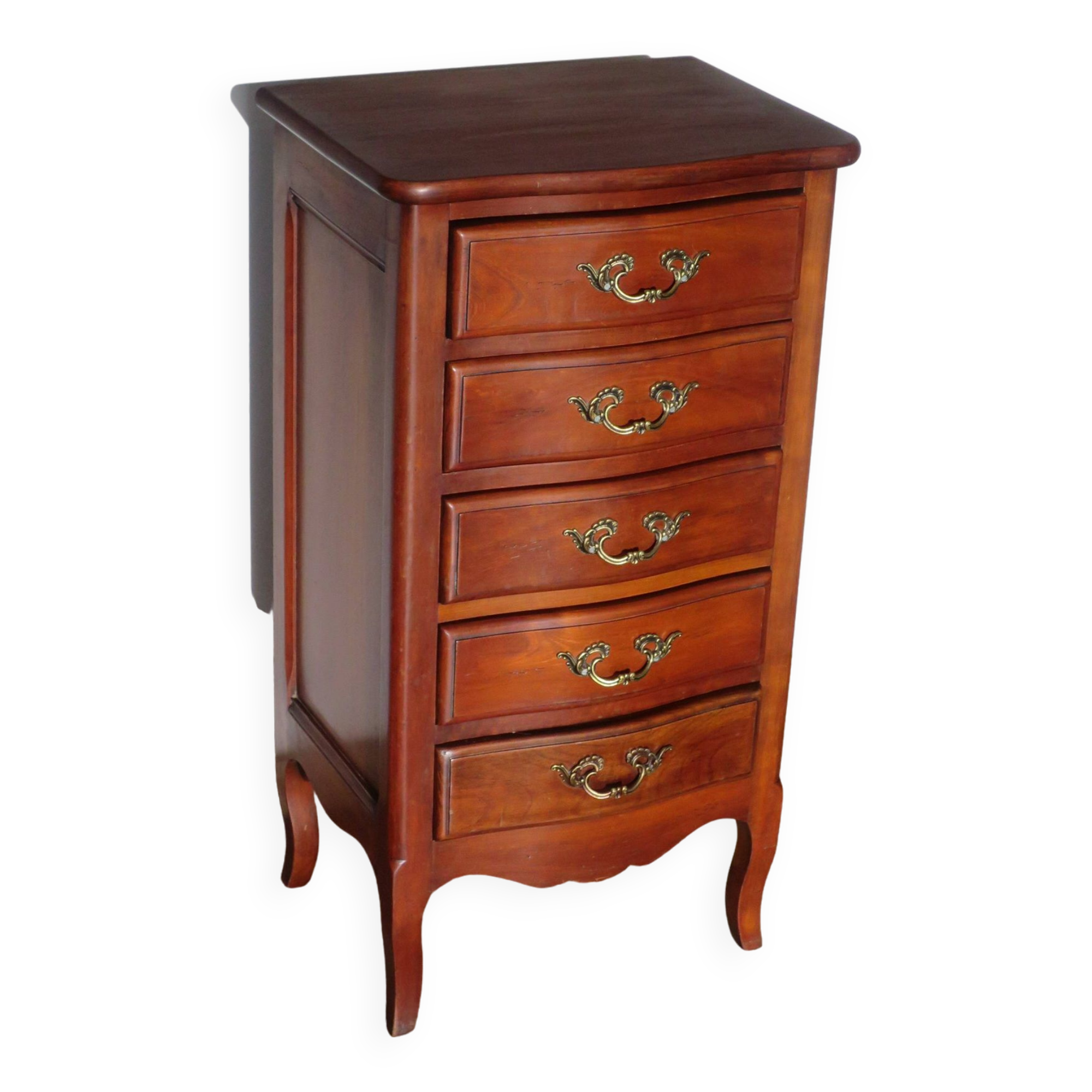 Small weekly organizer - small chest of drawers - 5 drawers - Louis XV style - cherry color