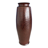 Grand vase ceramique foncé texturé