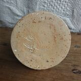 Signed candle holder in glazed ceramic