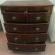 Victorian mahogany veneer chest of drawers with four rows of drawers