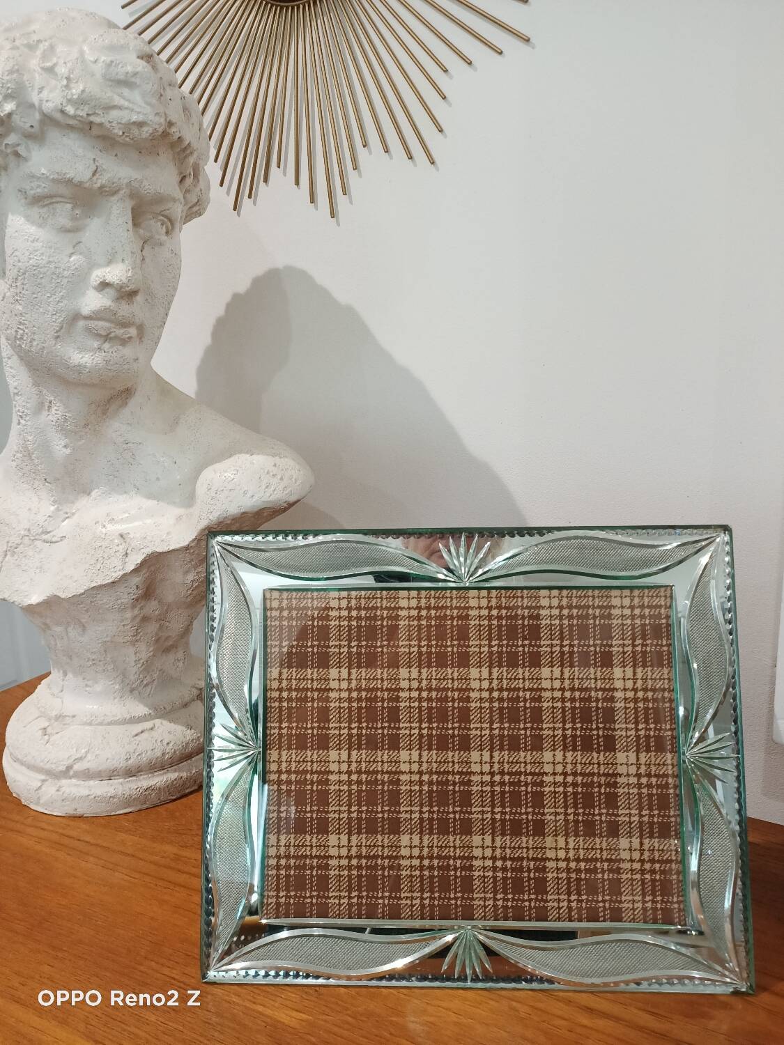 Large chiseled mirror photo frame