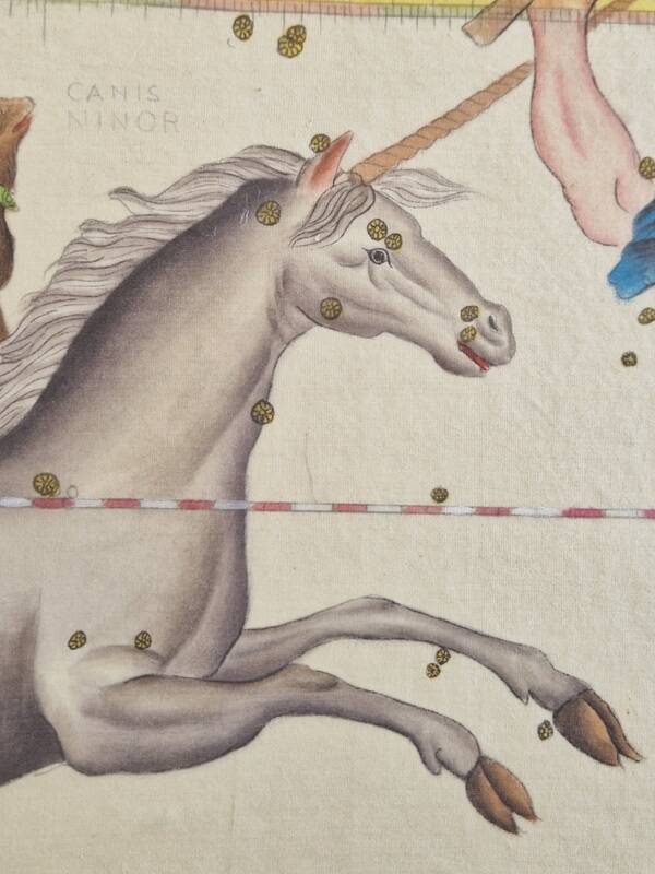 La Roche Laffitte (Born in 1943) - Watercolour drawing on silk - Unicorn