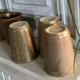 Lot of six Digoin mugs in sandstone