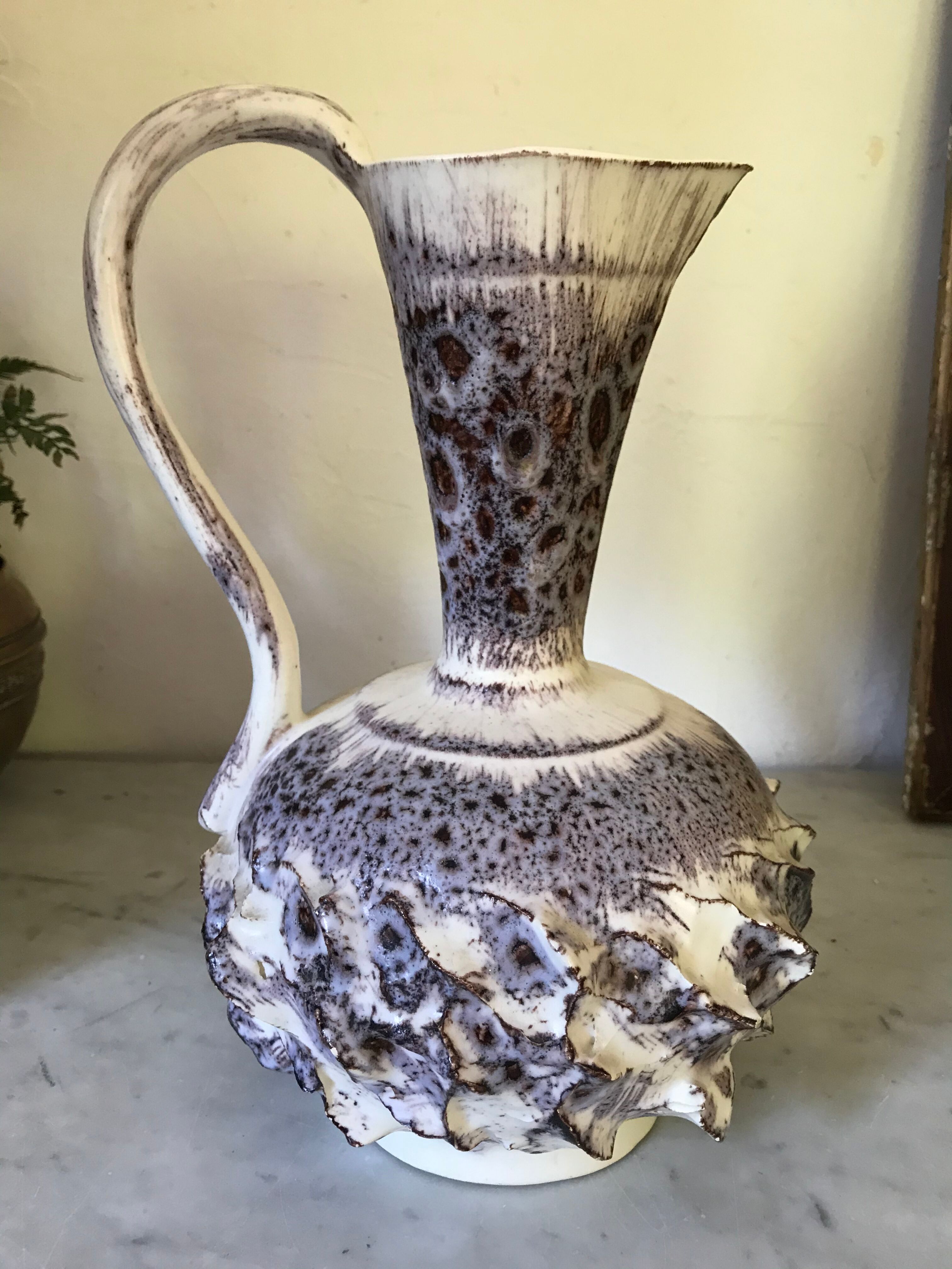 Vintage Vallauris ceramic pitcher