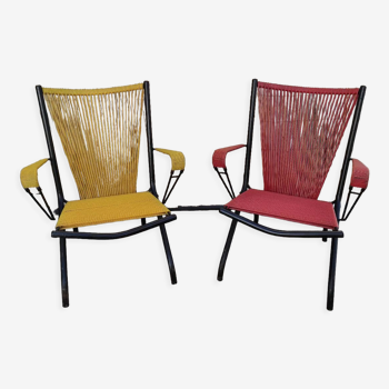 Pair of armchairs scoubidou