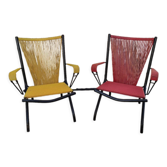 Pair of armchairs scoubidou