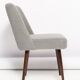 Grey boucle shell chair, dark beech wood, Poland, 1960s.