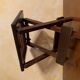 Wooden and rattan tabouret