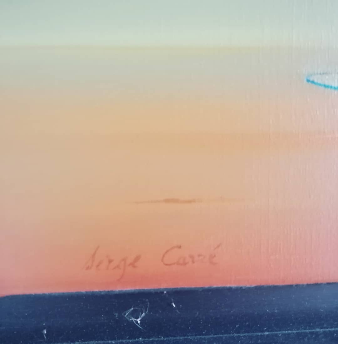 Surreal composition, Serge Carré, 60s, oil on canvas