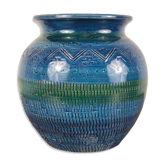Glazed terracotta vase Rimini Blue by Aldo Londi for Bitossi, Italy, 1960.