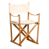 Mogens Koch MK16 Folding Chair in Beech Wood and Canvas for Rud Rasmussen, DK