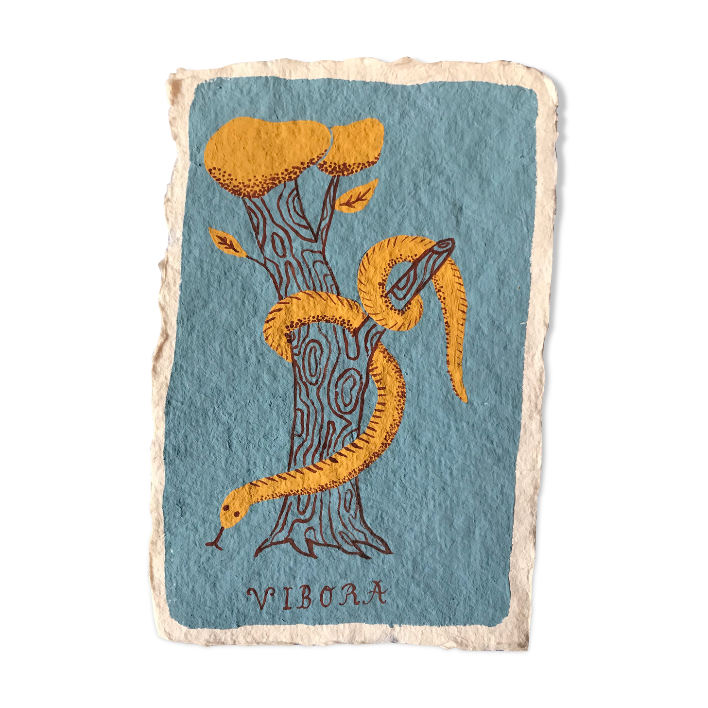 Painting Camille Cabanes - Snake - Vibora - Loteria