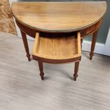 Half-moon console with glass top