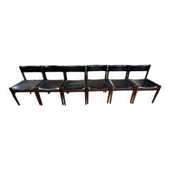 Lot 6 Dining Room Chairs by Arne Vodder for Sibast 1960s