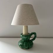 Lampe bougeoir en céramique verte 