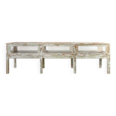 Large patinated Antique Rustic Oak Display Case, 1890s