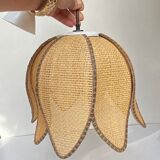 Vintage rattan flower pendant lamp