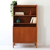 Scandinavian teak bookcase with hinged doors