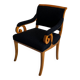 Biedermeier Armchair, Solid Beech, Black Boucle, South Germany circa 1830
