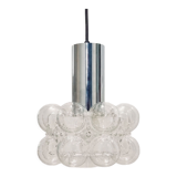 Mid-century bubble glass & chrome suspension by Helena Tynell for Limburg Germany 1960s