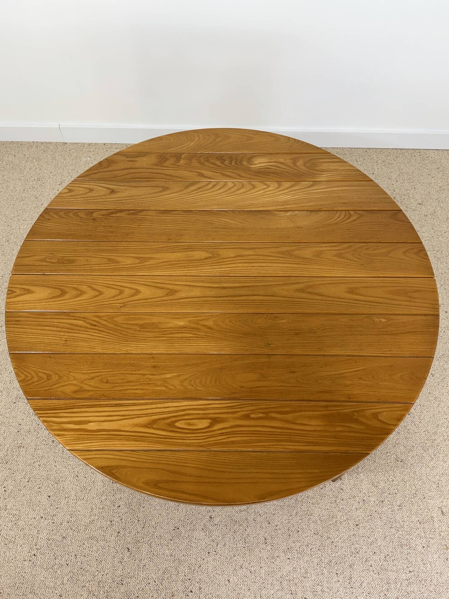 Vintage extendable round table in the spirit of Atelier Chauvin S.A. – 1970s