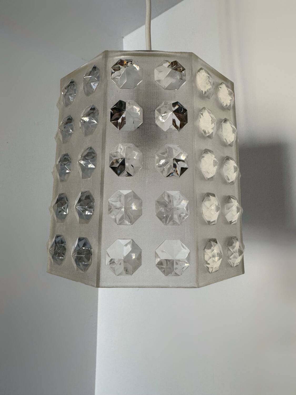 Translucent acrylic chandelier Space Age design 70s