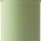 Pair of Chinese table lamps in Delft blue ceramic with new green silk shades.