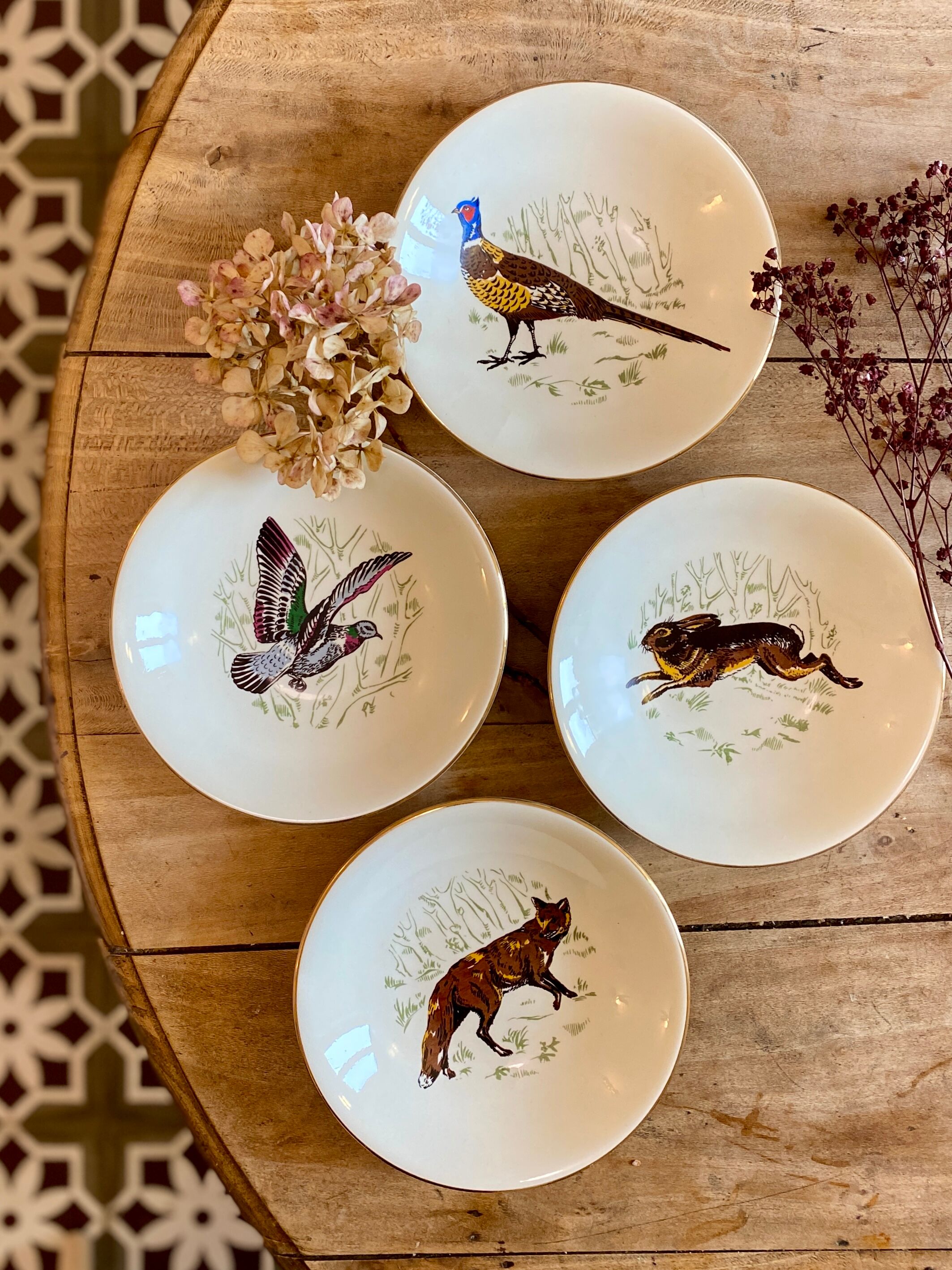 Set of 4 vintage hollow plates model Marly de Gien