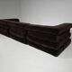 Early edition Mah Jong sofa in brown cotton velvet by Roche Bobois